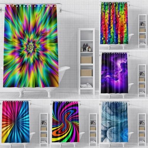 3D Print Colorful Shower Curtain Bathroom Curtain Abstract Geometric Shower Curtains For Bathroom Waterproof Fabric Bath Curtain