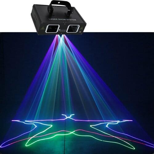 Dj Lights 2 Lens RGB Beam Scan Line Laser Disco Light DMX 512 Professional DJ Party Show Club Holiday Home Bar Stage Lighting