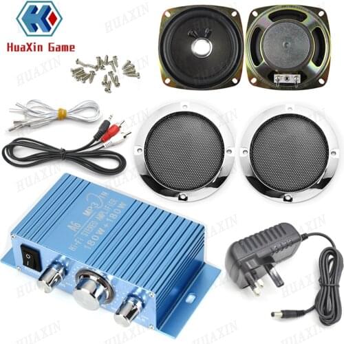 Hi-Fi Audio Stereo Amplifier Arcade Game Audio Kit 4 inch Speaker for Raspberry Pi Multi Game PCB Pinball Machine