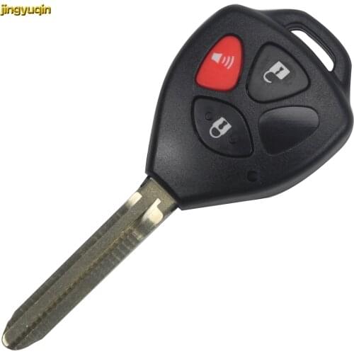 Jingyuqin 3 Buttons Car Key Shell Case Fob Replacement for Toyota Camry Cover Blank Remote Key Shell