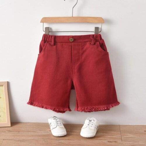 Summer Childrens Wear Boys Casual Shorts Unisex Solid Color Washing 100% Cotton Thin Bottoms 2-6y Girls Kids Clothes 2021 New