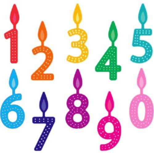 Metal Cutting Dies 0-9 Birthday Candle Numbers Dies Stencil Scrapbook DIY Paper Cards Embossing Handmade Gift for Birthday Party