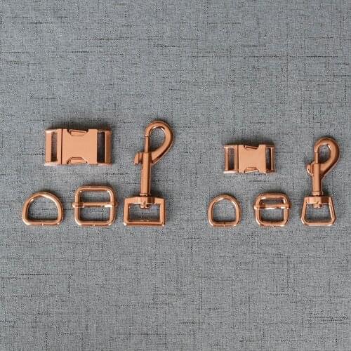 50 Sets 15mm 20mm 25mm 32mm Metal D Ring Side Release Buckle Snap Hook Slider For Pet Dog Collar Leash Leads Lock Lobster Clasp