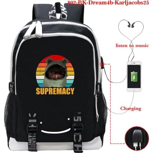 Fashion Dream Team Printing Backpack Cartoon Student School Bags USB Charge Bagpack Children School Book Bag Dream Team Mochila