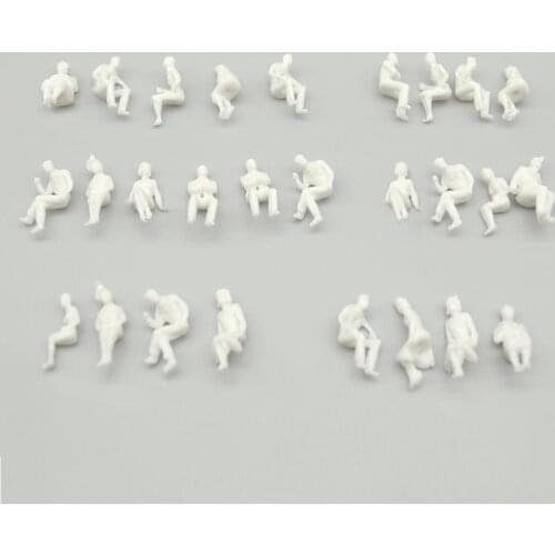 1/100 Scale Model People All Sitting White Mini Figures Architectural Building Train Park Landscape Street Diorama Layout