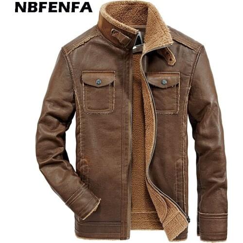 Men Winter Jackets Windbreaker PU Leather Fleece Coat Warm Overalls Parkas Motorcycle Male Coat Thick Men Clothing Outwear LA205