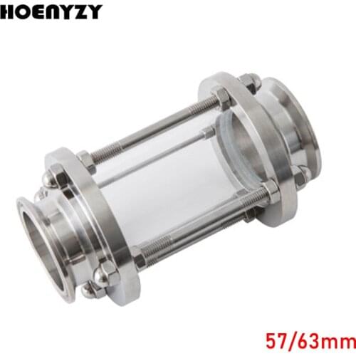 Ferrule OD 77mm Tri Clamp Sanitay Flow Sight Glass Diopter Fit 57/63mm Pipe OD Stainless Steel 304 Fitting Homebrew Beer