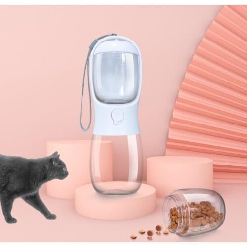 Portable Pet Cat Water Bottle 550ML Large Volume Pet Dog drinking and feeder 2 in 1 Bowls Outdoor Dispenser Feeder Pet Product