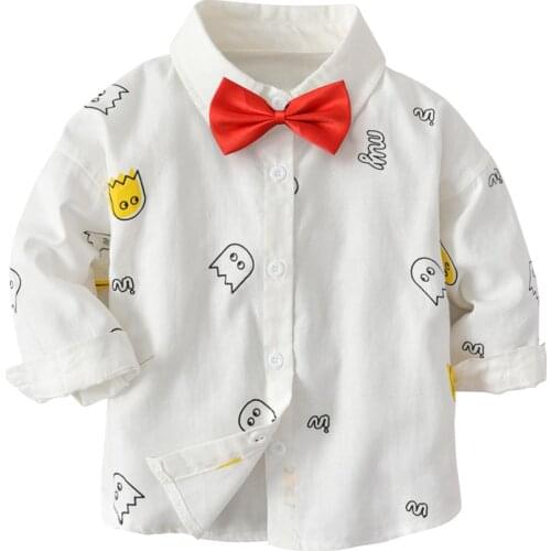 VTOM Baby Boys Casual Shirts Kids Clothes Children Turn Down Collar Long-sleeved Top Baby Boys Shirts Kids Clothing XN64