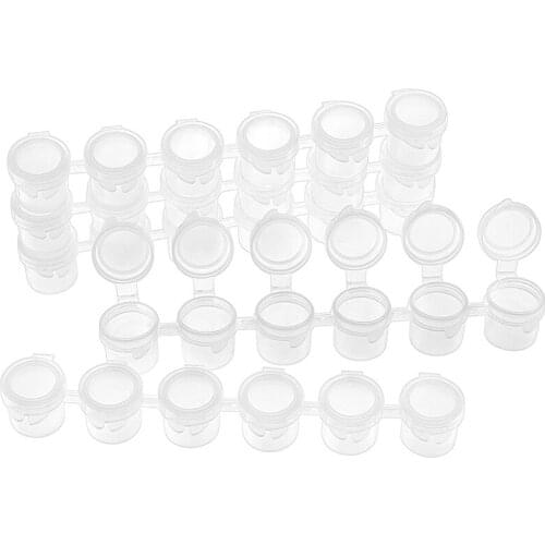 NEW-20 Strips 120 Pots 5Ml 6 Cups Mini Empty Paint Pot Pod Strips Paint Strips Arts and Crafts Plastic Storage Containers