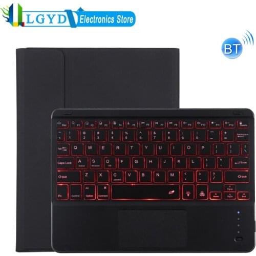 Detachable Bluetooth Keyboard + Microfiber Leather Protective Case for iPad 10.2 inch / iPad Air (2019) Tablet Wireless Keyboard