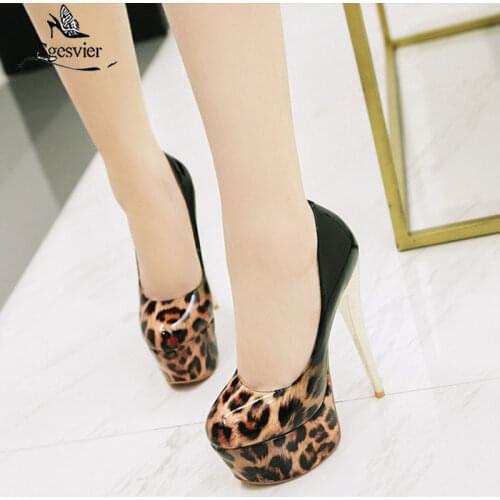 SGESVIER Spring Thin High Heel Women Party Pumps Sexy Women Shoes Platform Round Toe Ladies Night Club Shoes Size 33-48 OX307