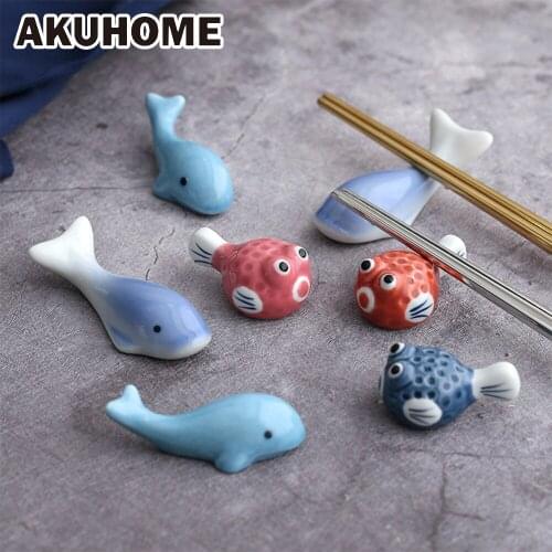 Cute Ceramic Chopstick Cartoon Holder Rack Fish Chopsticks Holder Mat Chopsticks Care Fashion Kitchen Tableware Supplies Akuhome
