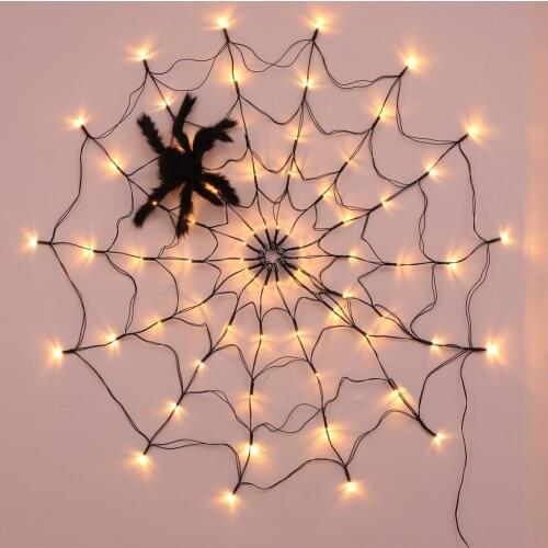 Halloween Cobweb Light String Decor Bedroom Waterproof Spider Web Light Indoor Outdoor Decor Luminous Halloween Party Props