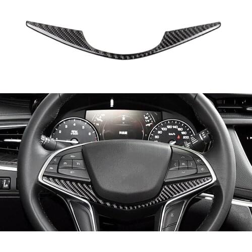Carbon fiber Material Steering Wheel Decoration Sticker Auto Car Accessorise For Cadillac XT5 XT6 2016 2017 2018 2019