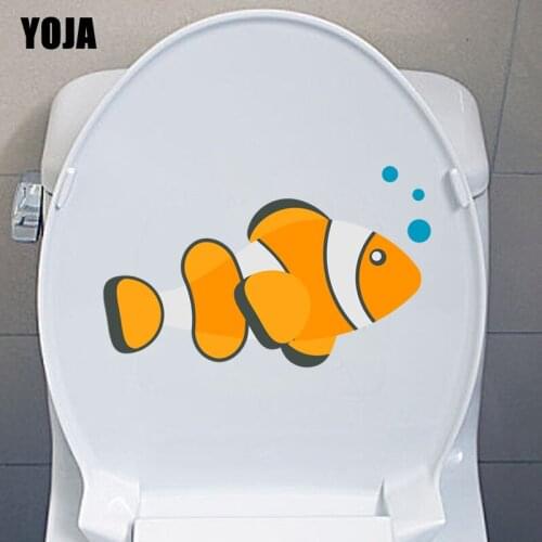 YOJA 23.7*13.1CM Fish For Display Toilet Decal Wall Sticker BedRoom Home Decor Funny Cartoon T3-0761