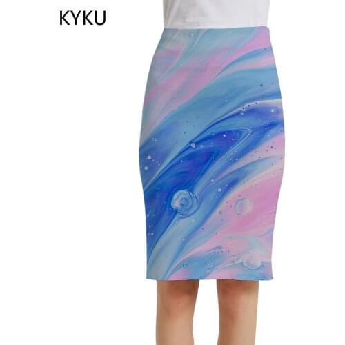 KYKU Tie Dye Skirts Women Gradient Sexy Dizziness Elegant Harajuku Office Ladies Skirts Womens Floral Cool Party Knitted