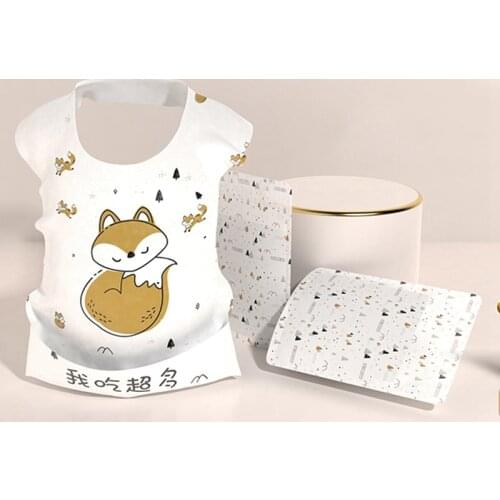 10pcs Baby Bibs Waterproof Silicone Feeding Baby Saliva Towel Newborn Fox Cartoon Aprons Burp Cloths Bandana for Baby Babies