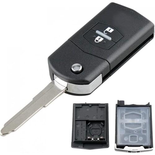 Black 2 Buttons Durable Car Key Remote Control Folding Housing Replacement fit for Mazda 2 3 5 6 BT50 CX-5 CX-7 CX-9 RX8