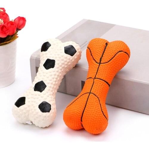 2PCS Bone Dog Toy Basketball Football Design Latex Puppy Toy Pet Squeaky Toy Dog Sound Toy Funny Interactive Toys Legendog