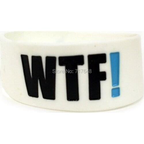 200pcs 0ne inch WTF! wristband silicone bracelets free shipping by FEDEX