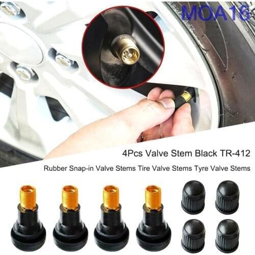 4Pcs TR412 Chrome Alloy Tubeless Rubber Wheel Tyre Valve For Cars Motorcycle