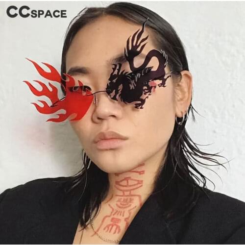 49179 Dragon Shape Rimless Party Funny Sunglasses Men Women Fashion Shades UV400 Vintage Glasses