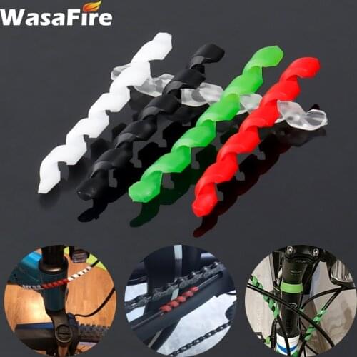 5pcs Bicycle Brake Cable Protectors Housing Rubber Protector Anti-Friction Bicycle Frame Cycling Wrap Guard Tube For Pipe Line