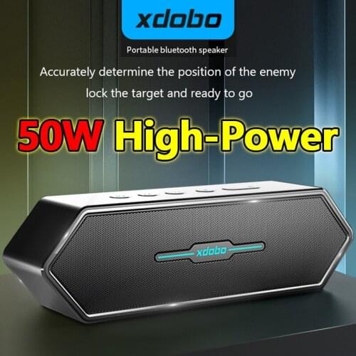 50W High Power Portable Bluetooth Speaker Outdoor Waterproof Column DSP Bass Speaker TWS Subwoofer Soundbar Support TF Card AUX