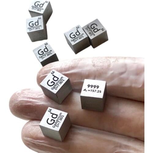 99.99% High Purity Gadolinium Rare Earth Metal Gd 7.9g Carved Element Periodic Table 10mm Cube