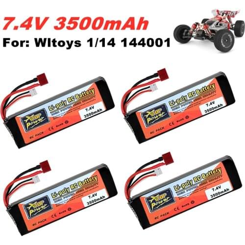 Original Wltoys 144001 2s 7.4 V 3500mAh Lipo battery upgraded rechargable for Wltoys 1/14 144001 12428 RC car boat Lipo battery