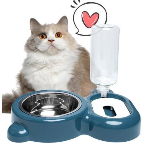 Cat And Dog Pet WatererCat And Dog Bowl Automatic Waterer 2 In1 And Cat Food Bowl Large Capacity Double Bowl Feeder Pet Supplies