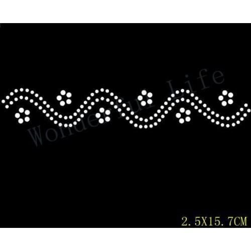 Free Shipping hotfix rhinestonesnice special for trousers bottom strips design Heat transfer design iron on motifs DIY motif