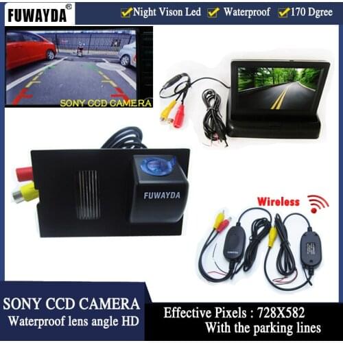 FUWAYDA Wireless With 4.3" Car Rearview Mirror Monitor+Car RearView Camera for Land Rover Discovery Range Rover Sport Freelander