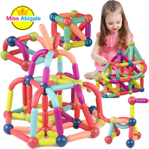144Pcs Big Size Magnetic Stick Building Blocks Game Magnets Children Set Kids Magnets for Children Magnetic Toy Bricks