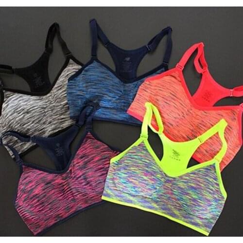 Absorb Sweat Quick Drying Professional Bra Top fitness Vest Wireless Underwear for Women No Rims