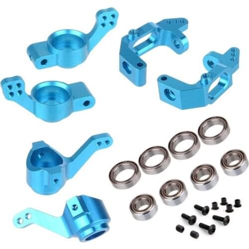 For 1/10 94123 94111 HSP Upgrade Parts 102010 102011 102012 02013 02014 02015 Ball Bearing Aluminum Alloy Steering Hub Mount Set