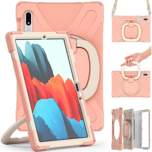 For Samsung Galaxy Tab S7 T870/T875 SM-T870 Case Kids Shockproof Rugged Pencil Holder for Samsung Tab S7 11 +Strap +Handle Grip