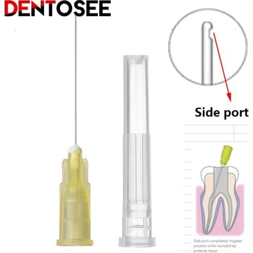 100pcs Dental Endo Irrigation Needle Tip 30GA Closed Side Hole Endo Syringe Root Canal Washing Needle Tip