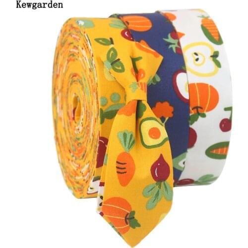 Kewgarden Print Cartoon Fabric Layering Cloth Ribbon 1" 1.5" 1 2.5 4cm DIY Hairbow tie Accessories Handmade Tape Crafts 11 Yards