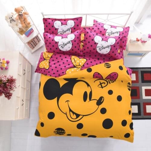 Wyatt Anna cartoon Mickey Mickey Mouse bed sheet princess four-piece set, Disney bed bag cartoon bed skirt