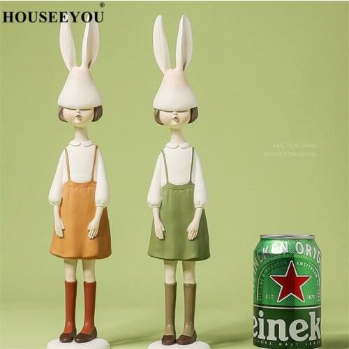 Creative Sweet Cake Hat Girl Figure Resin Figurine Statue Cute Birthday Gift Living Room Decor Crafts Ornaments Doll