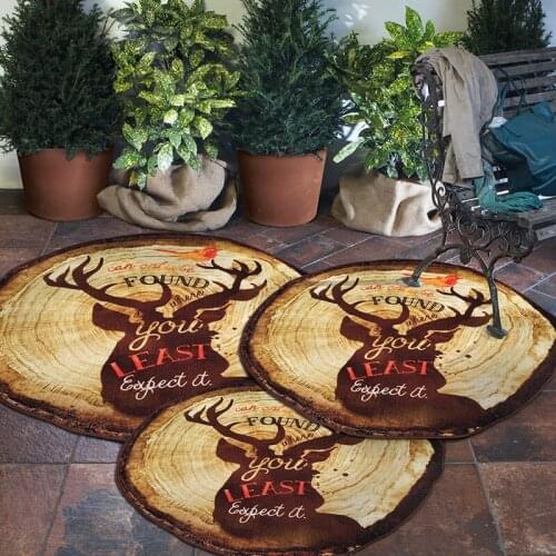 European American Retro style Annual ring Round carpets For living room study Room computer chair Floor Mats rug bedroom Carpet