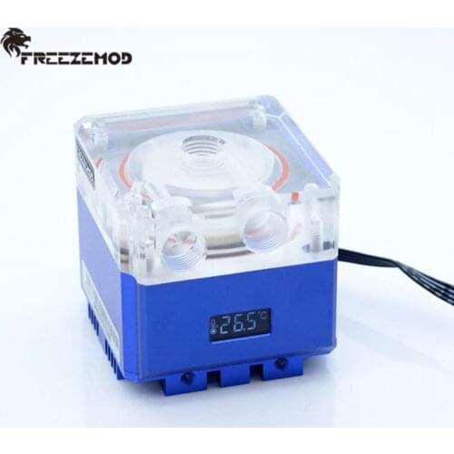 FREEZEMOD Compute cooling pc water cooler mute pump PWM intelligent flow 800L/H VA LCD temperature sense RGB light. PU-FS4M-P