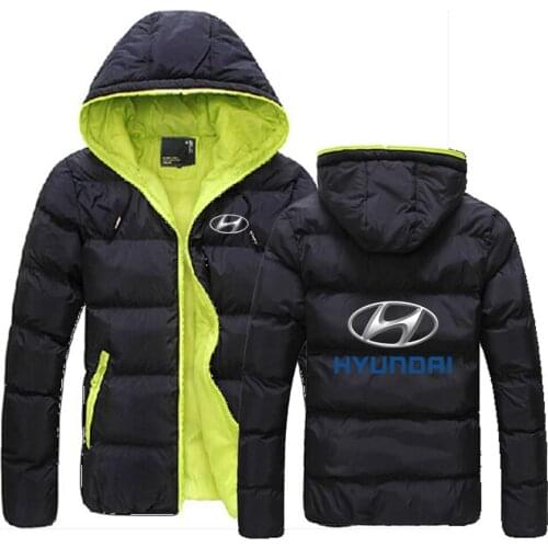 Hyundai Motor 2021 Mens Spring and Autumn Printing Customize Down Warm Jacket Male Unisex Zipper Coat Fashion Slim Coats Hoodies