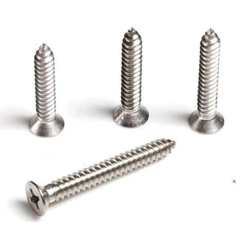 M2.3/M2.6/M3 Cross Recessed Flat Head Screw Countersunk Self-tapping Screws Stainless Steel Vis Inoxydable Parafuso Inox DIN7982