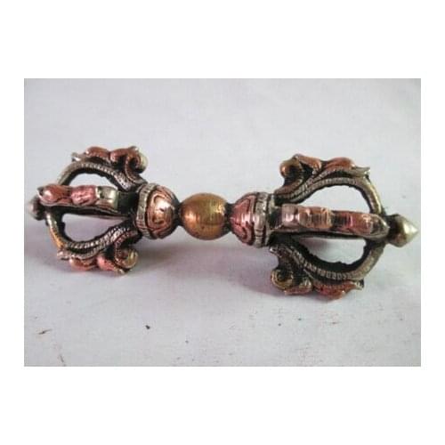 Copper Brass CHINESE crafts Asian Elaborate Old Buddhism Chinese copper sword weapon statue