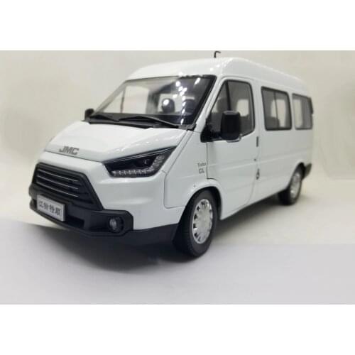 1:18 Diecast Model for Ford JMC Teshun Transit White MPV Alloy Toy Car Miniature Collection Gift Truck Van