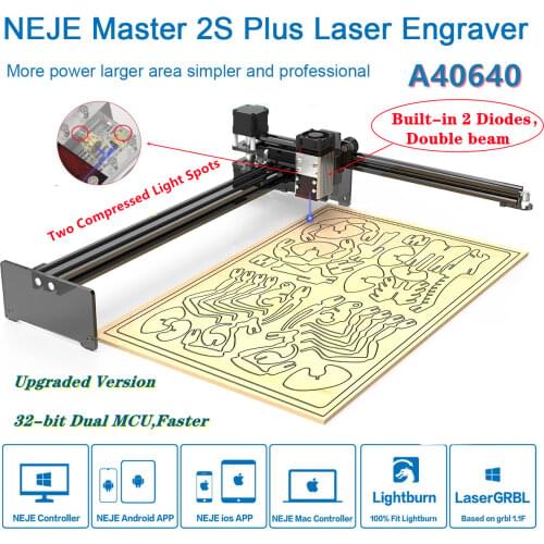 NEJE Master 2s Plus 30W/40W CNC Router Laser Engraving Machine,Wood Engraving Fast Cutting-Bluetooth for Wood/MDF/Balsa/Leather