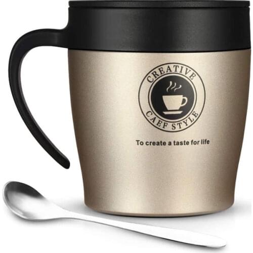 ONEISALL Coffee Mug 11oz Stainless Steel Insulated Coffee Cup with Handle Flask Travel Mug Tumbler/Beer Mugs/Desk Mug
